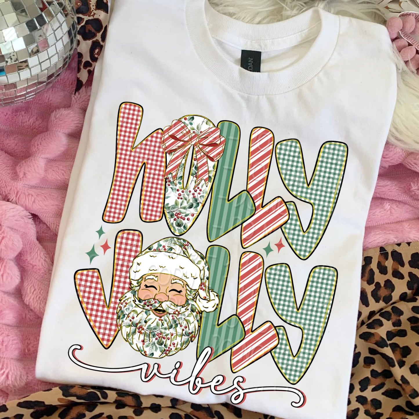 Holly Jolly vibes Santa - DTF TRANSFER (DWS)