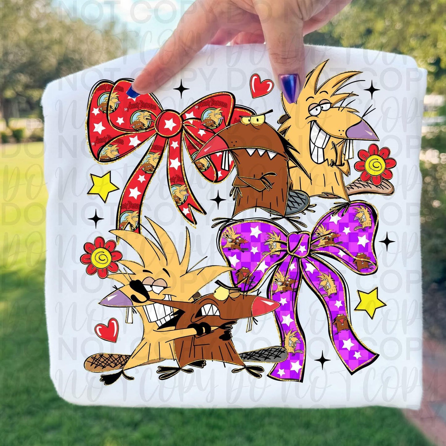 Beavers bow collage Throwback cartoon (DTF TRANSFER) TUAC