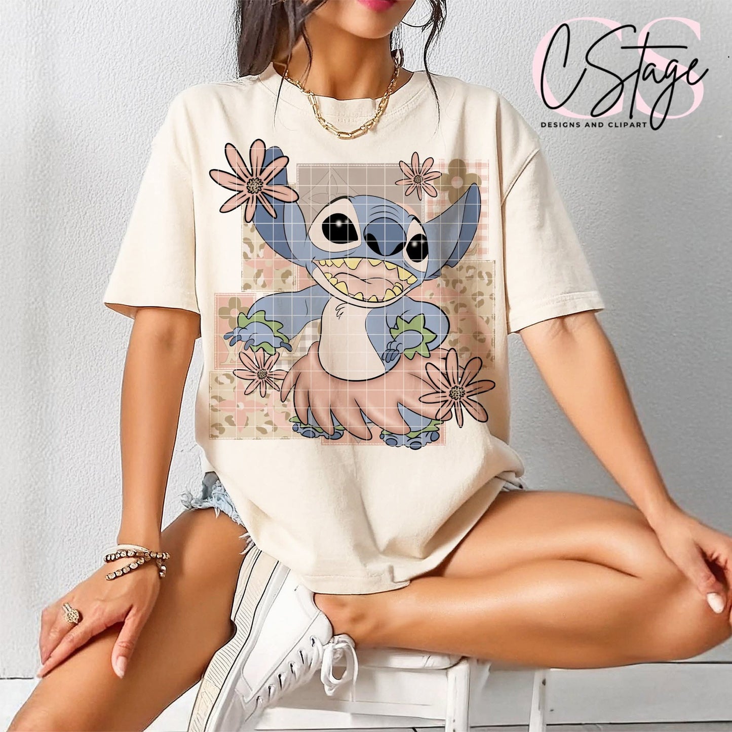 Blue alien cheetah boho patchwork - DTF TRANSFER (CSD)