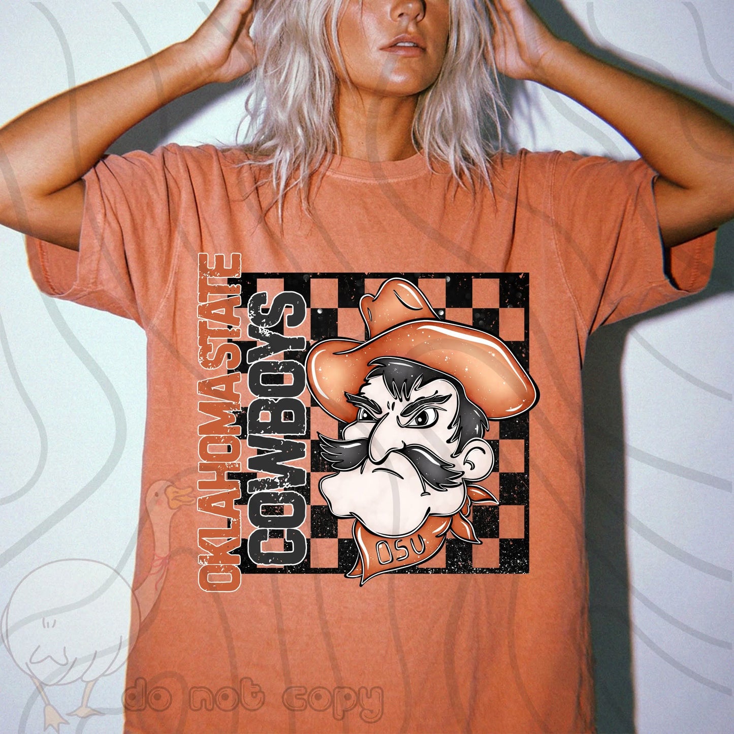 OK Cowboys checkered distressed - DTF TRANSFER (DKDBK)