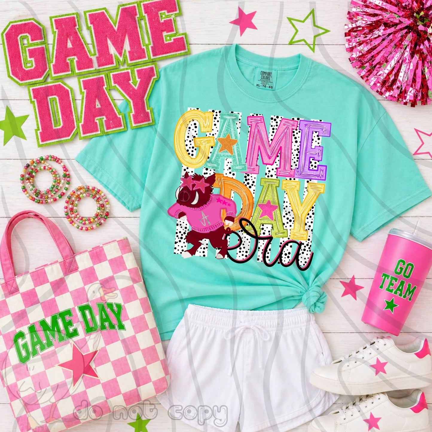 Razorbacks Game Day preppy - DTF TRANSFER (DKDBK)