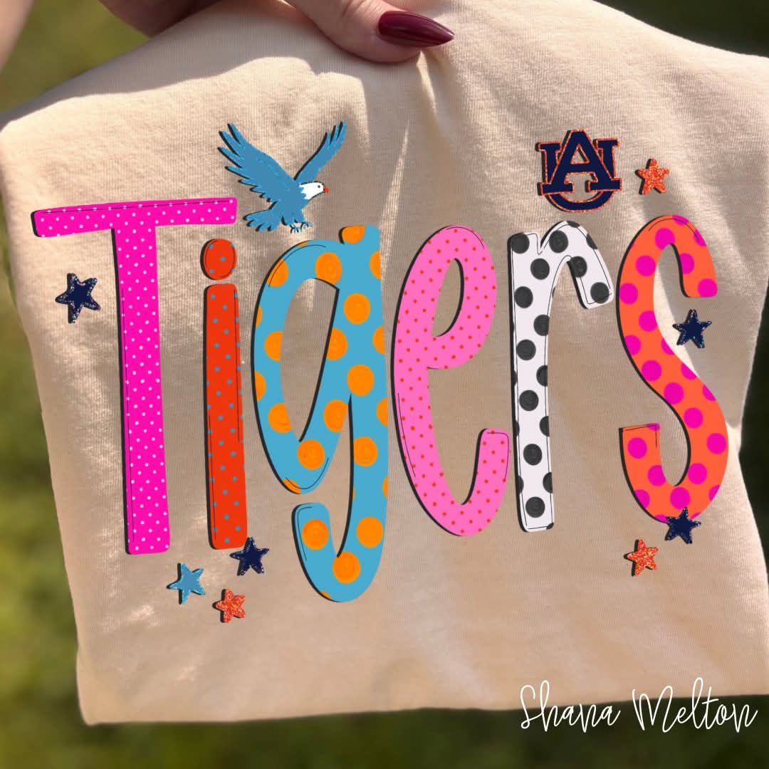 A Tigers girly dots - DTF TRANSFER (SYM)
