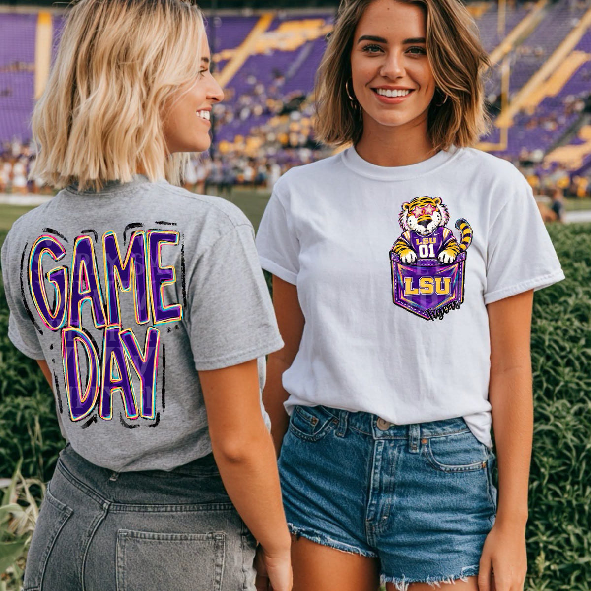 LSU Tigers Game Day mascot pocket - DTF TRANSFER (Game Day Collab RHD/SSDD)