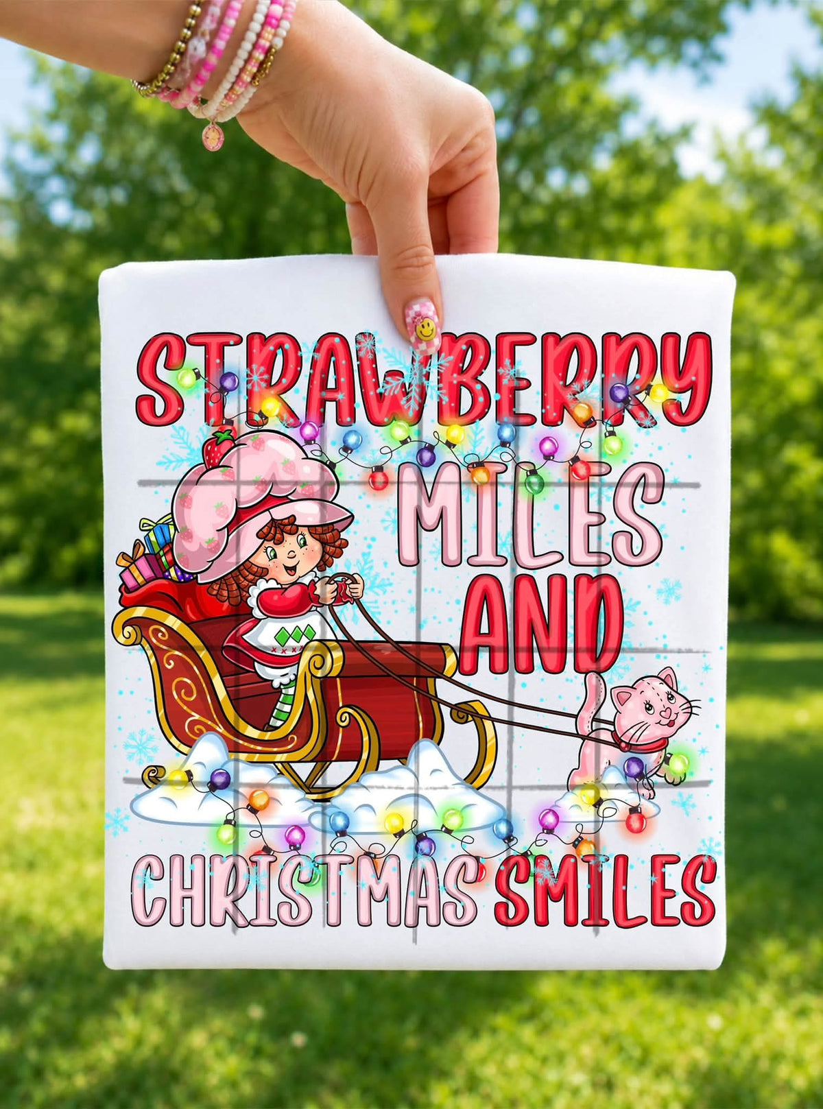 Strawberry Christmas Smiles - DTF TRANSFER (TDC)