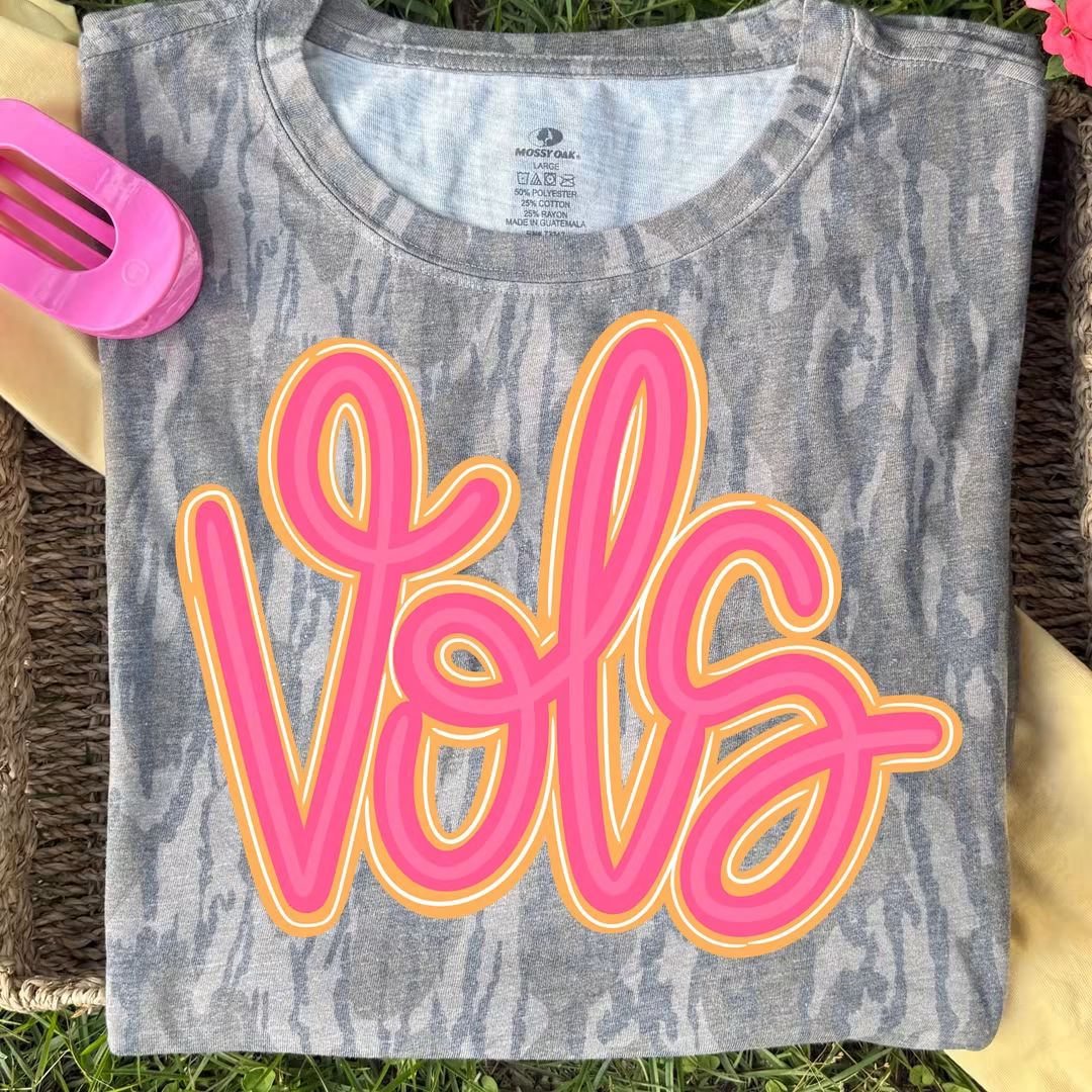 Vols orange pink script DTF Transfer