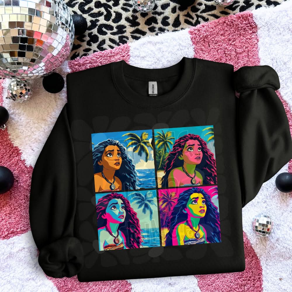 Ocean Princess Color Pop Art Grid-DTF TRANSFER (WFD M25)