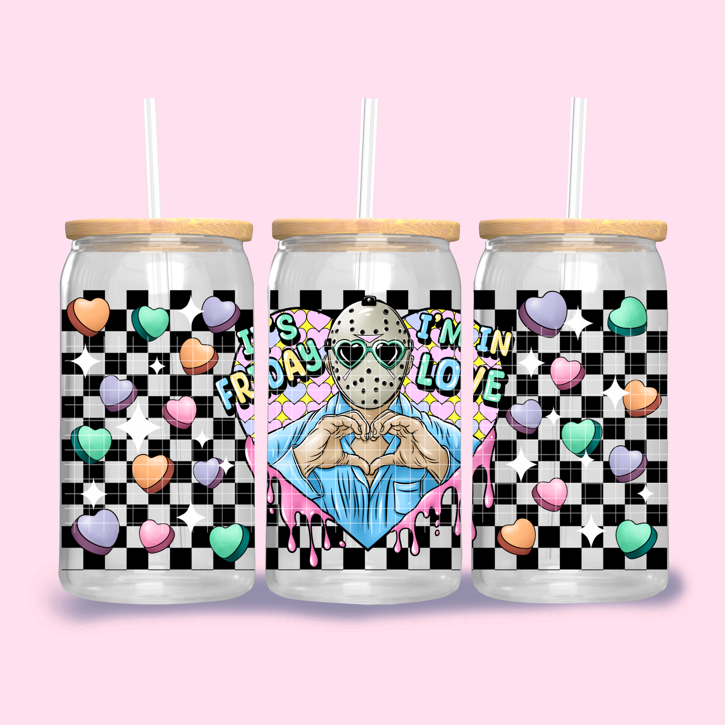 It's Friday I'm in love horror - UV dtf wrap 16oz libbey : GD