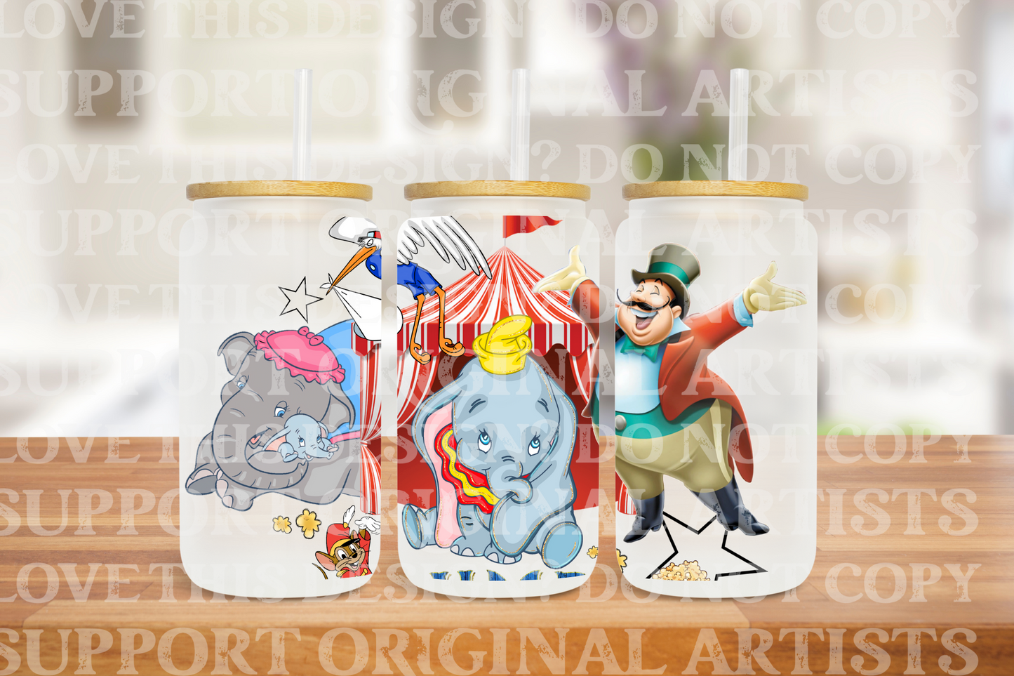 Elephant- UV dtf wrap 16oz libbey : SSDD Pola3