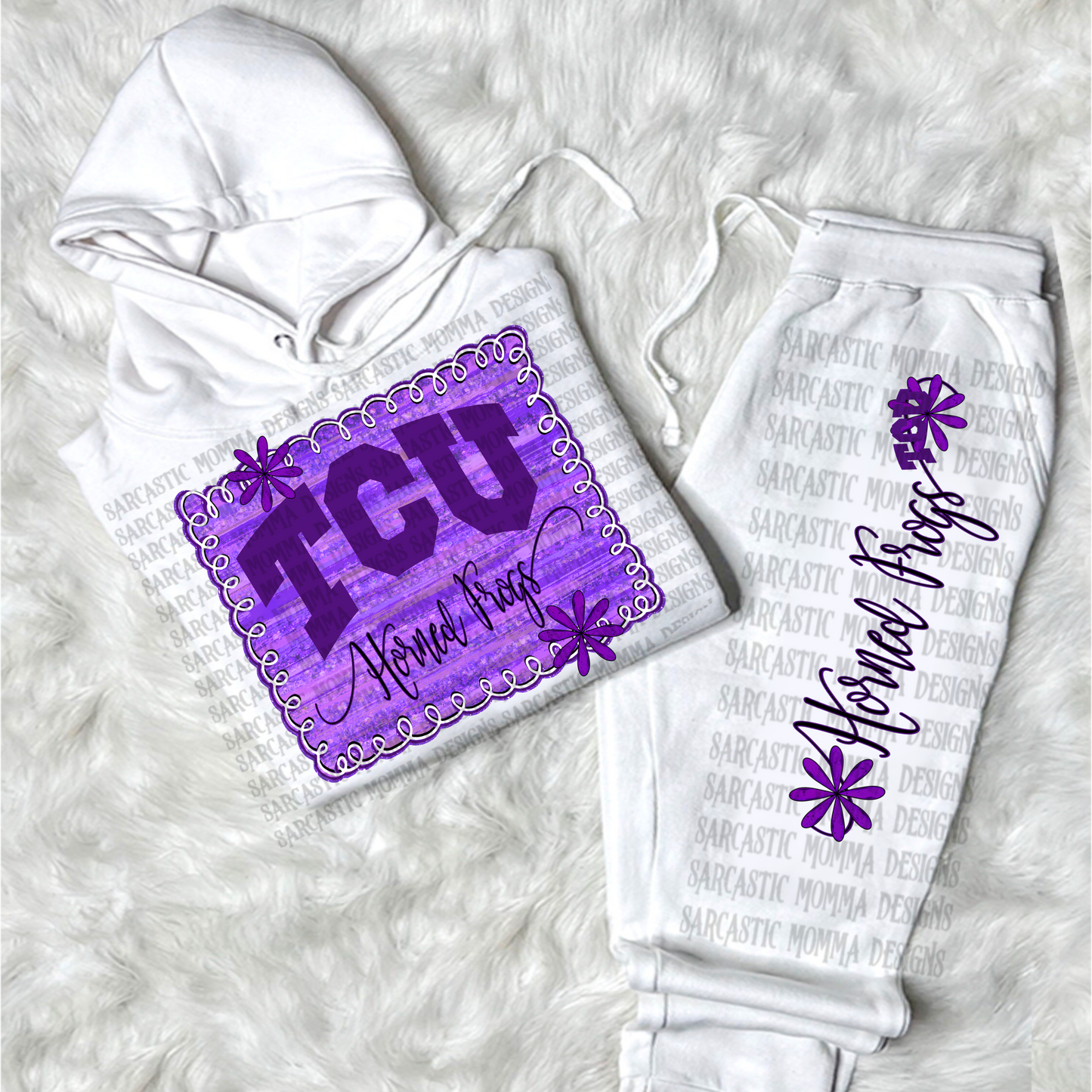 Horned frogs football framed - DTF TRANSFER (SMD AU25)