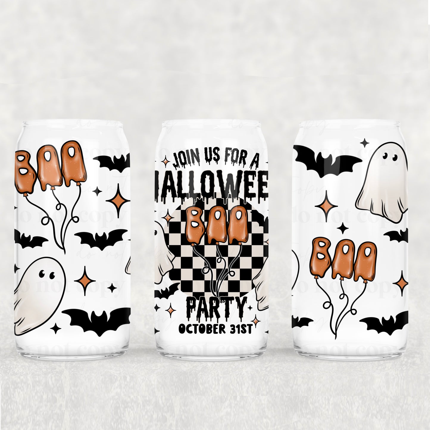 Halloween Party - UV dtf wrap 16oz libbey : CSC