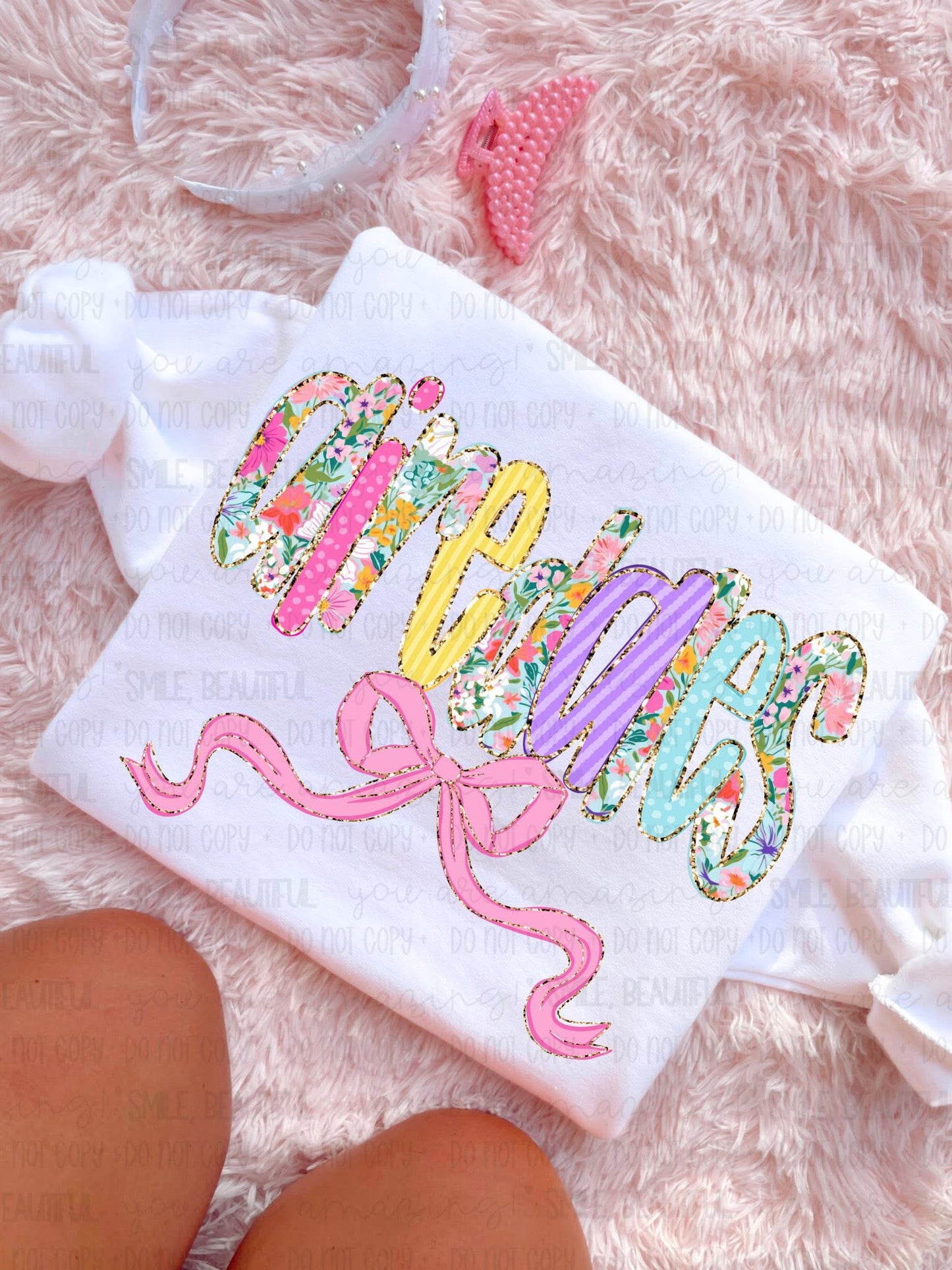 Airedales Floral bow coquette spring - DTF TRANSFER (CNC APR26)