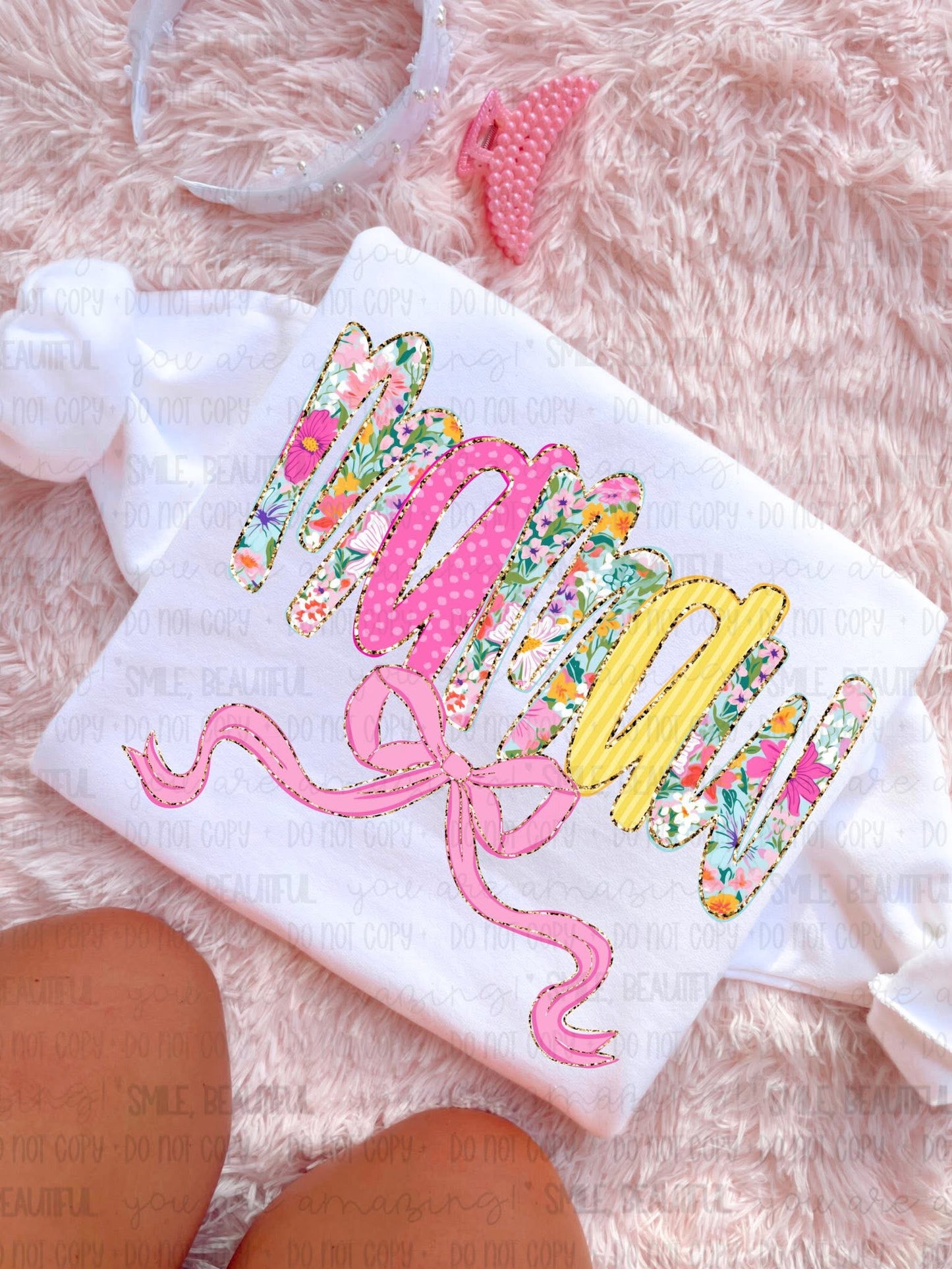 Mamaw Floral bow coquette spring - DTF TRANSFER (CNC APR26)