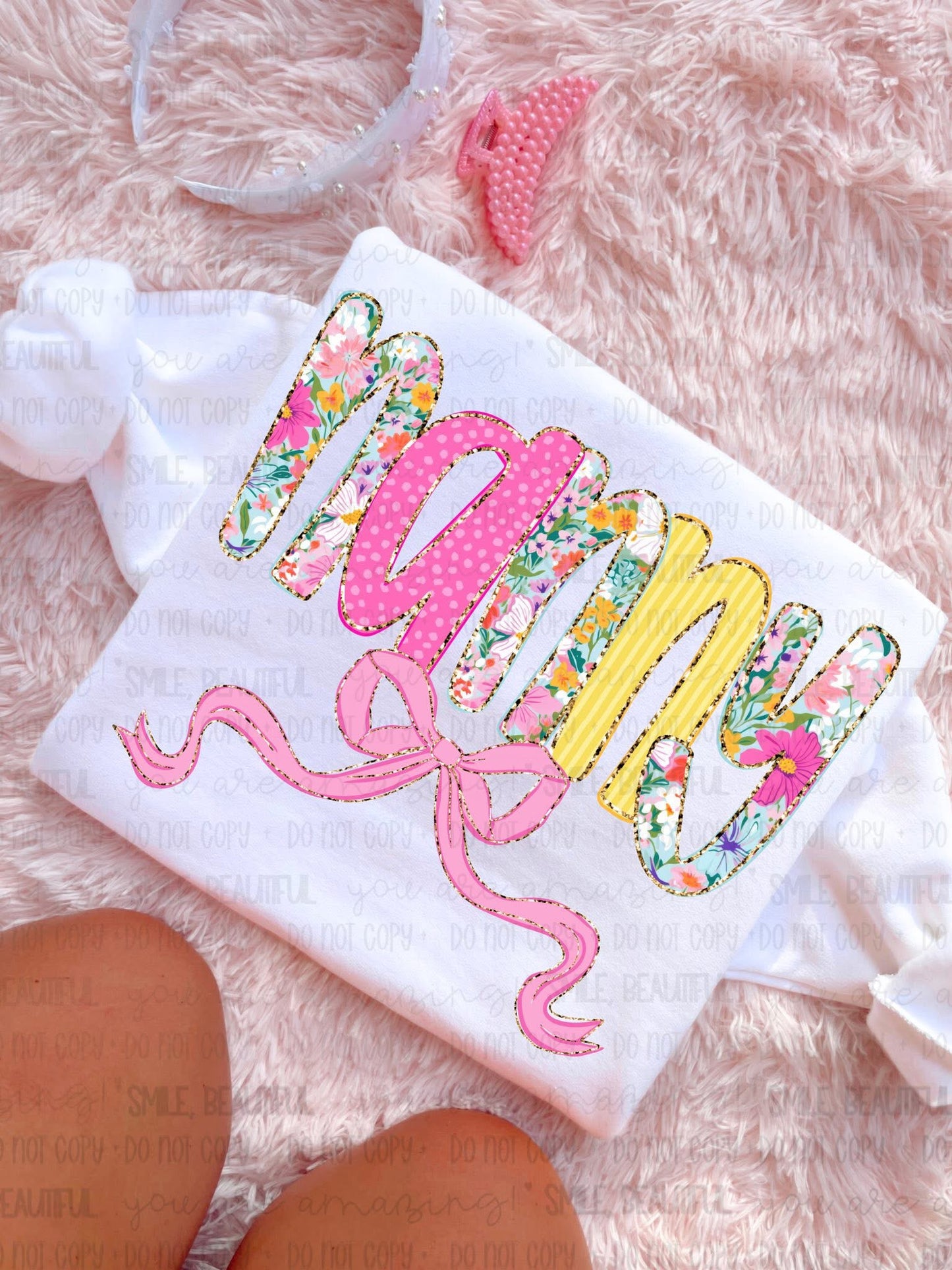 Nanny Floral bow coquette spring - DTF TRANSFER (CNC APR26)