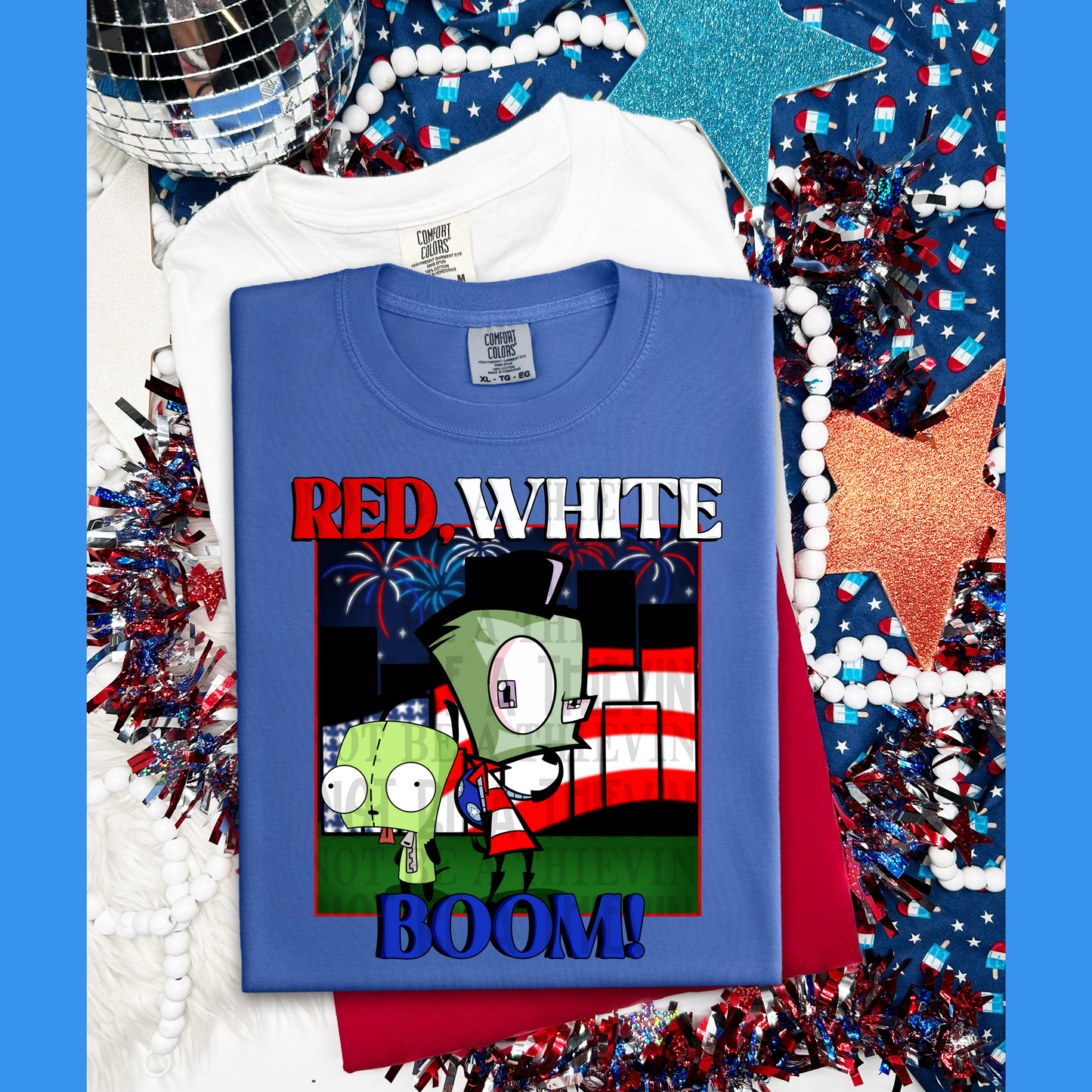 Red white boom - DTF TRANSFER (Blast from the past Collab)