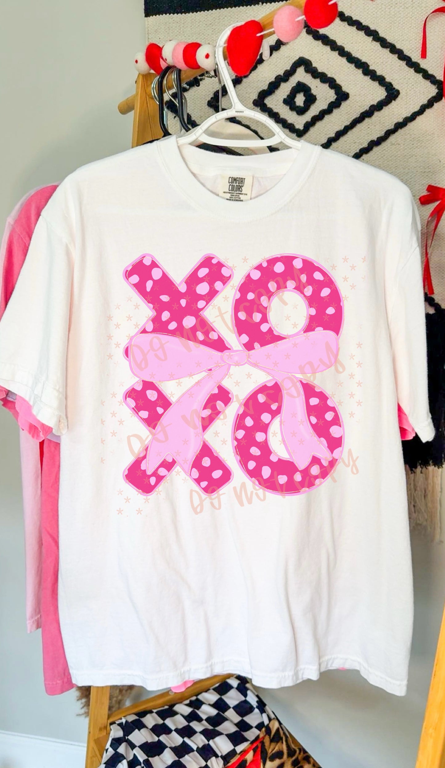 Xoxo bow pink polka dot - DTF TRANSFER (XOXO Epic Valentine's Collab SYM PD X PVC)
