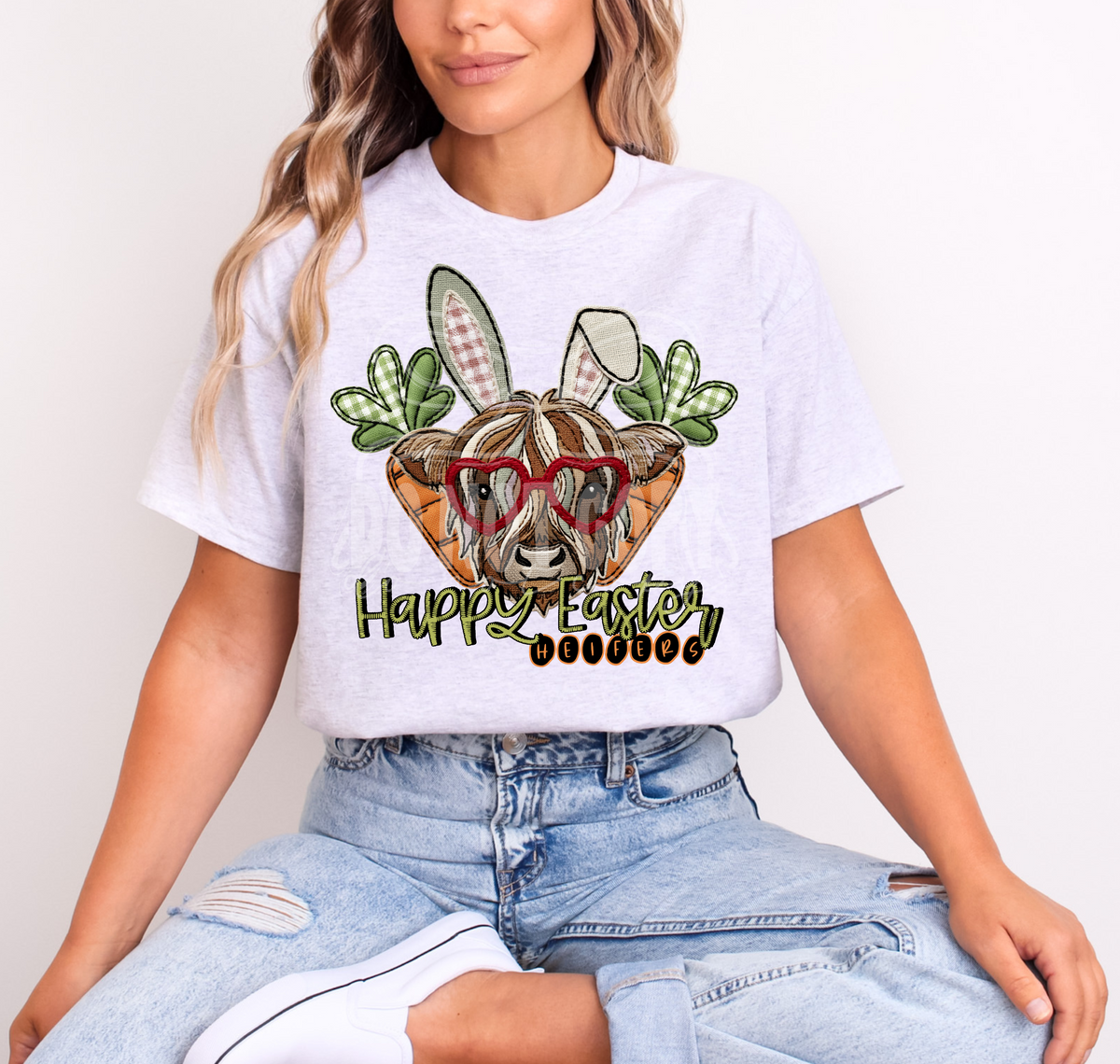 Happy Easter Heifer - DTF TRANSFER (Eggstravaganza multi designer collab)