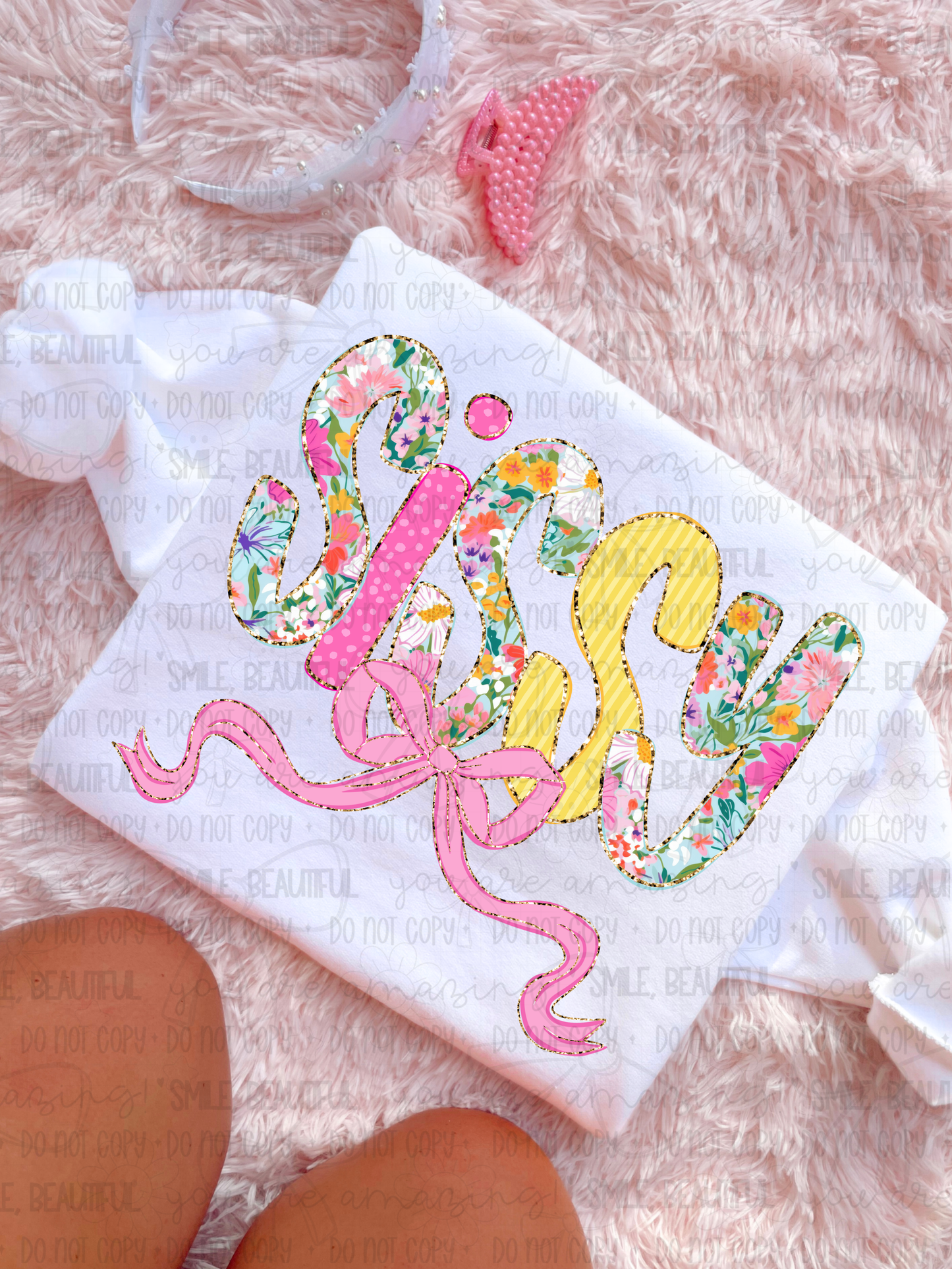 Sissy Floral bow coquette spring - DTF TRANSFER (CNC APR26)
