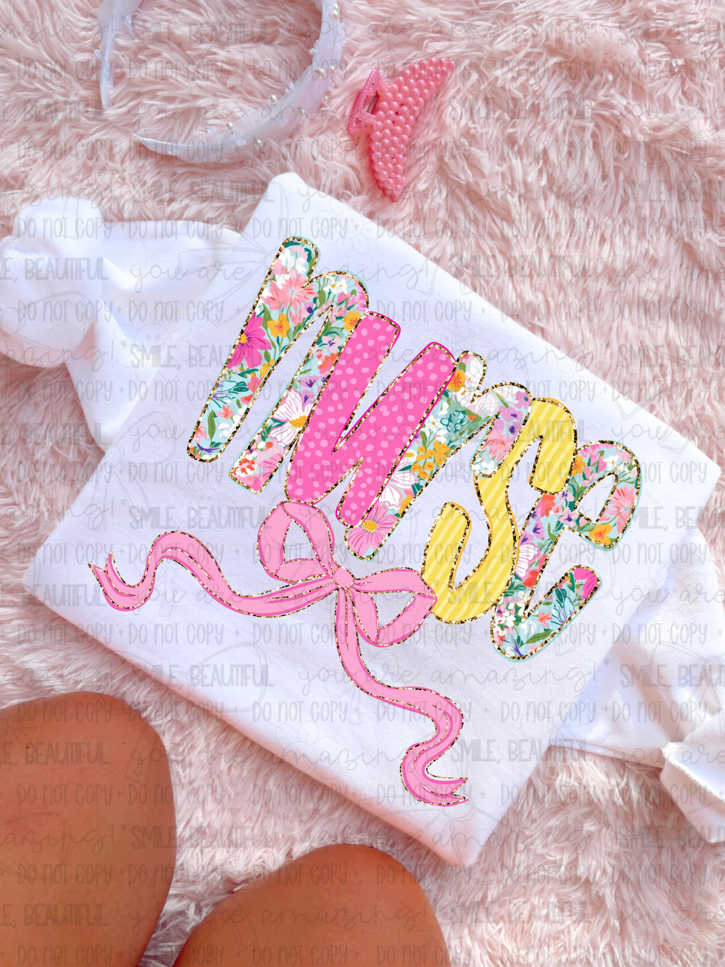 Nurse Floral bow coquette spring - DTF TRANSFER (CNC APR26)