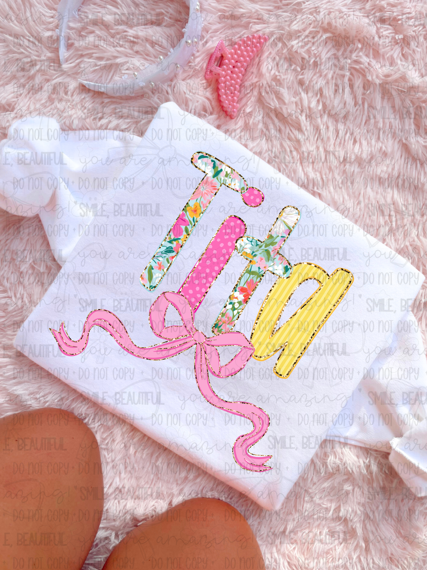 Tita Floral bow coquette spring - DTF TRANSFER (CNC APR26)