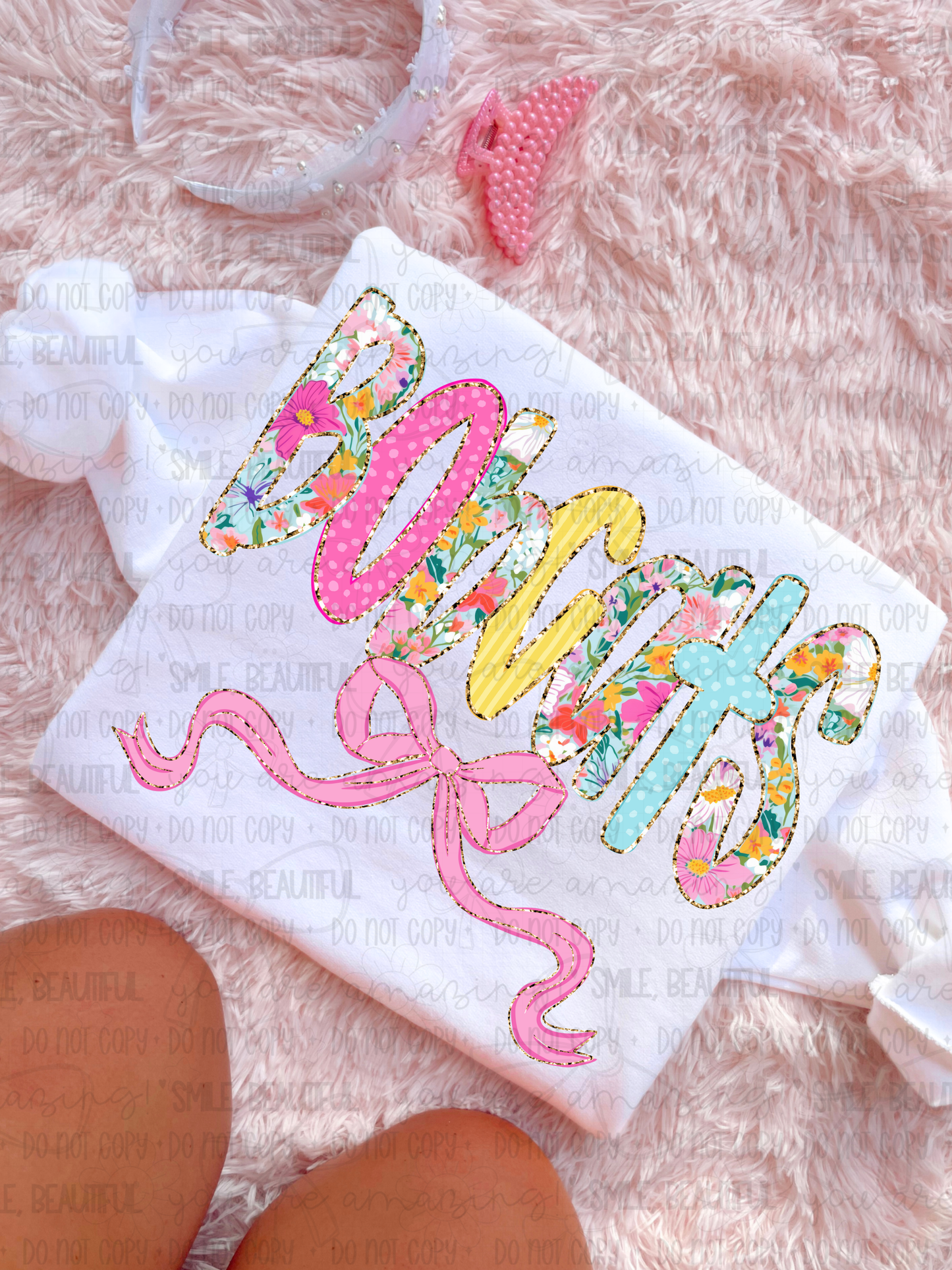 Bobcats Floral bow coquette spring - DTF TRANSFER (CNC APR26)