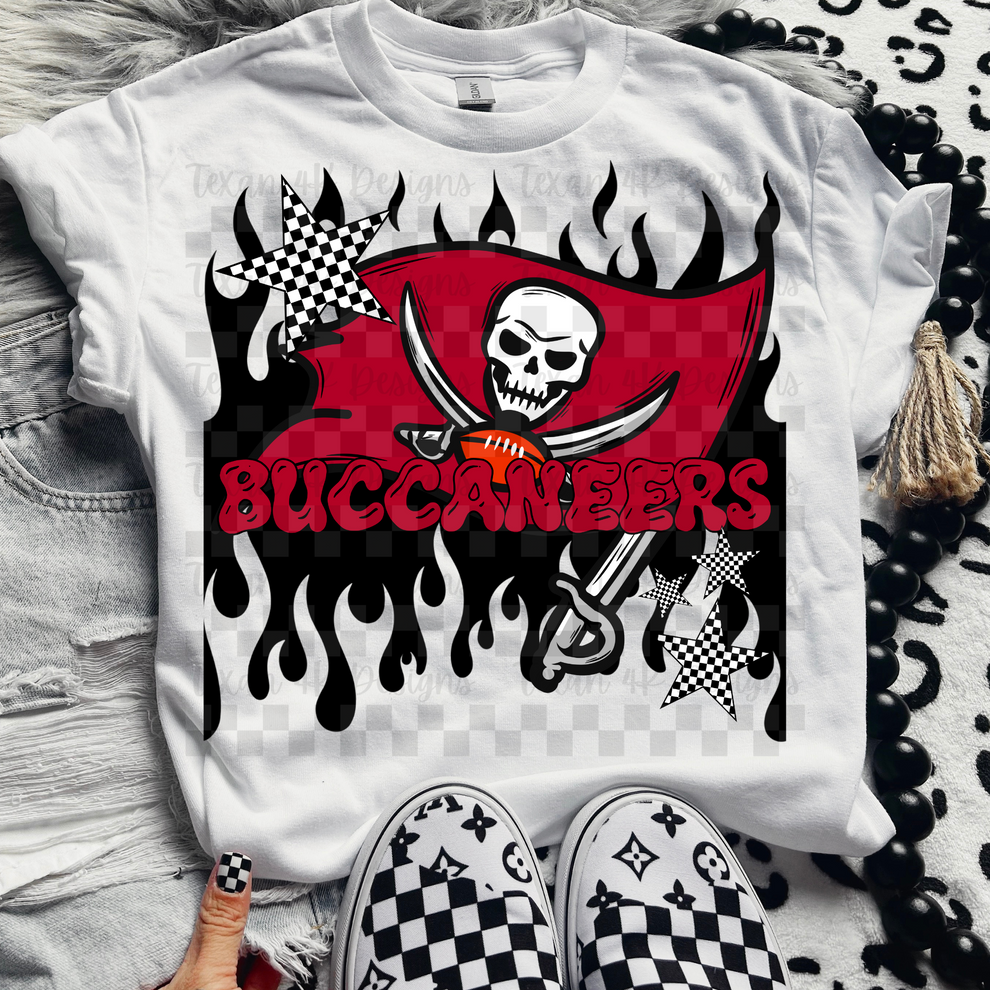 Buccaneers ; flame drip - DTF TRANSFER (T4KD)