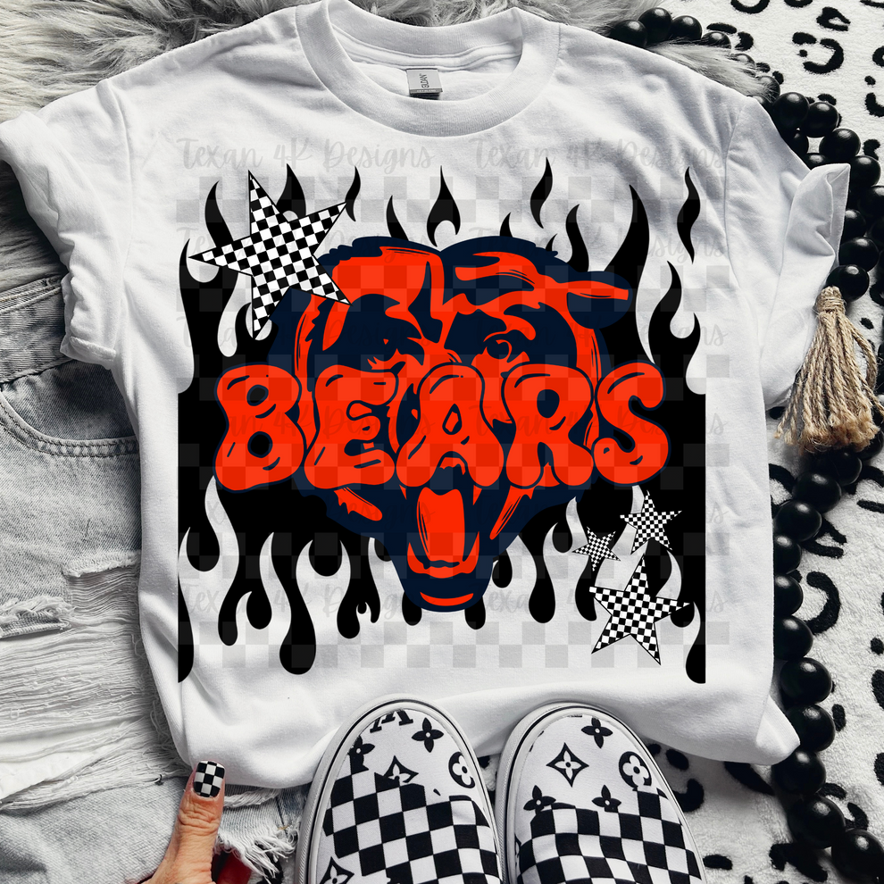 Bears ; flame drip - DTF TRANSFER (T4KD)