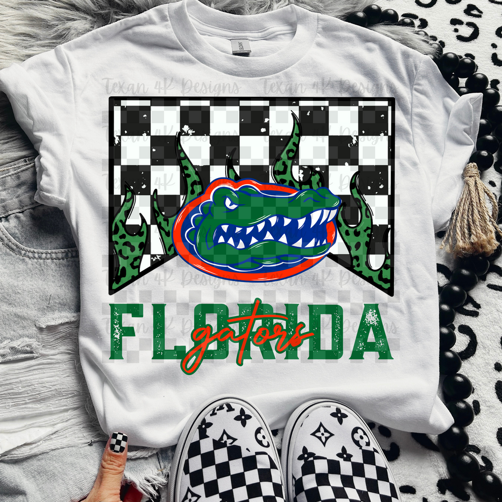 Gators checkered - DTF TRANSFER (T4KD)