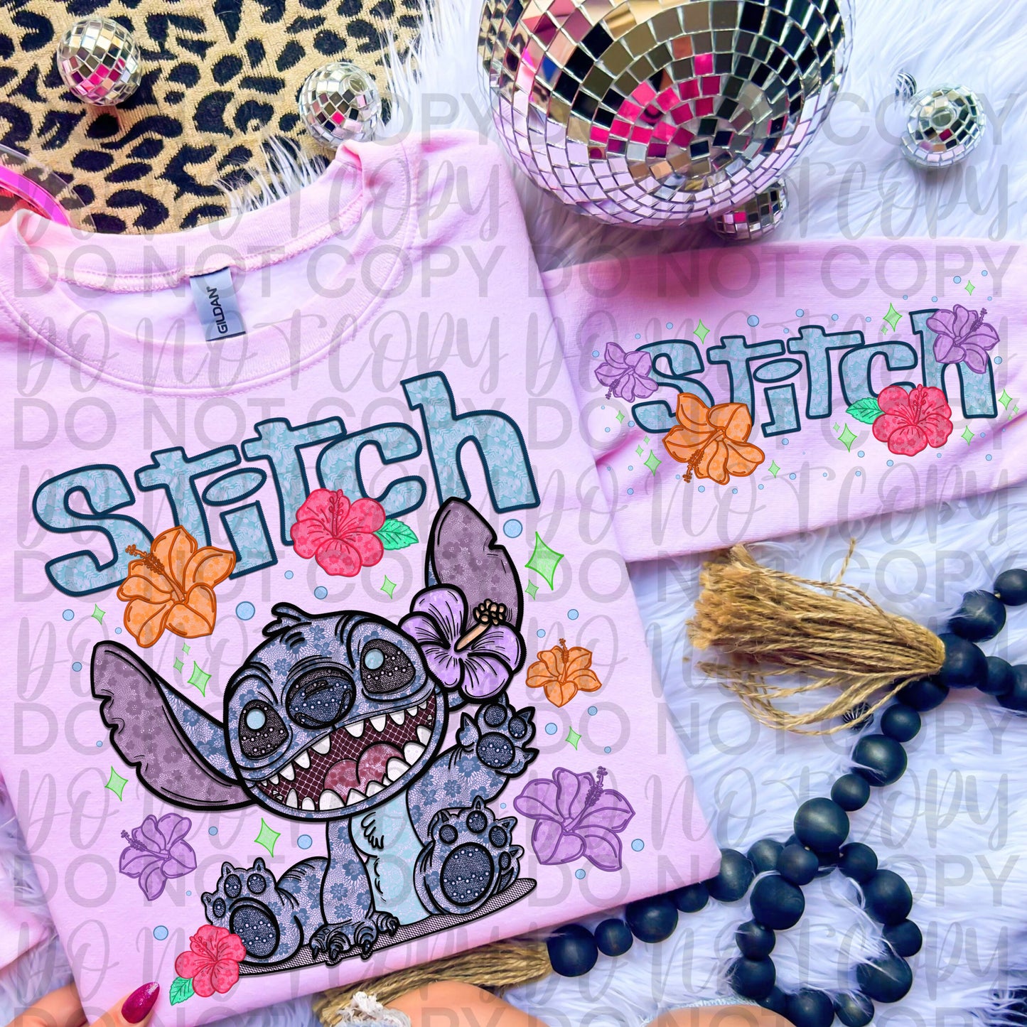 Blue monster lace - DTF TRANSFER - (SSDa)