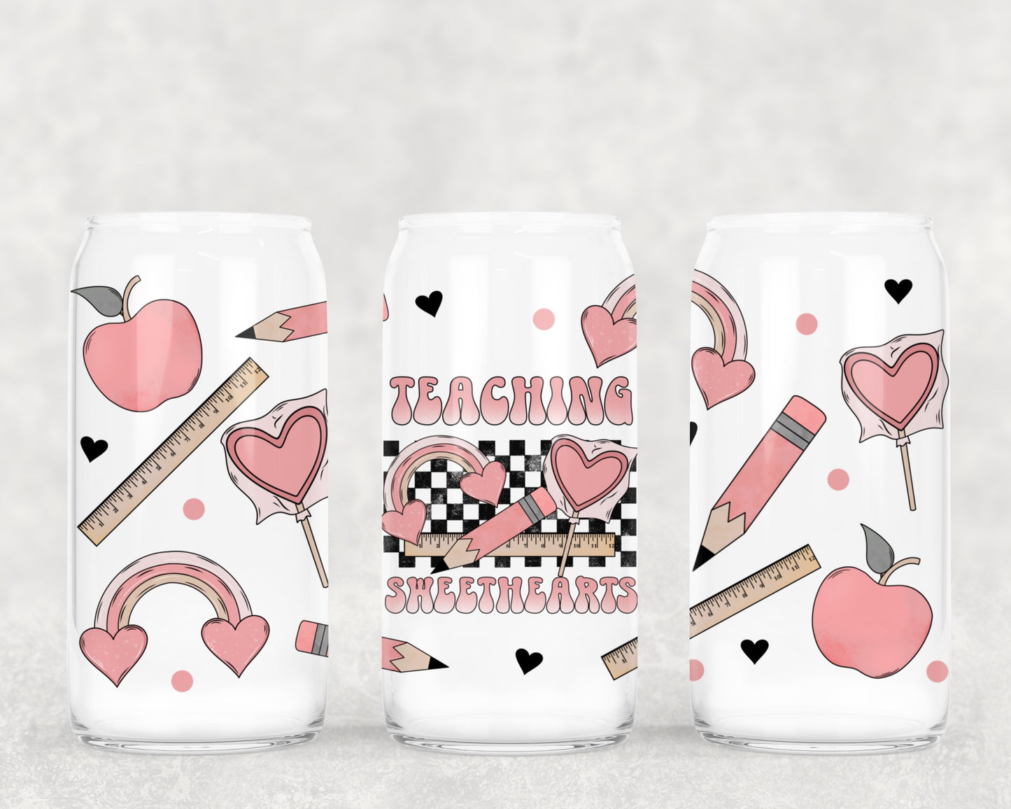 Teaching sweethearts - UV dtf wrap 16oz libbey : CSC