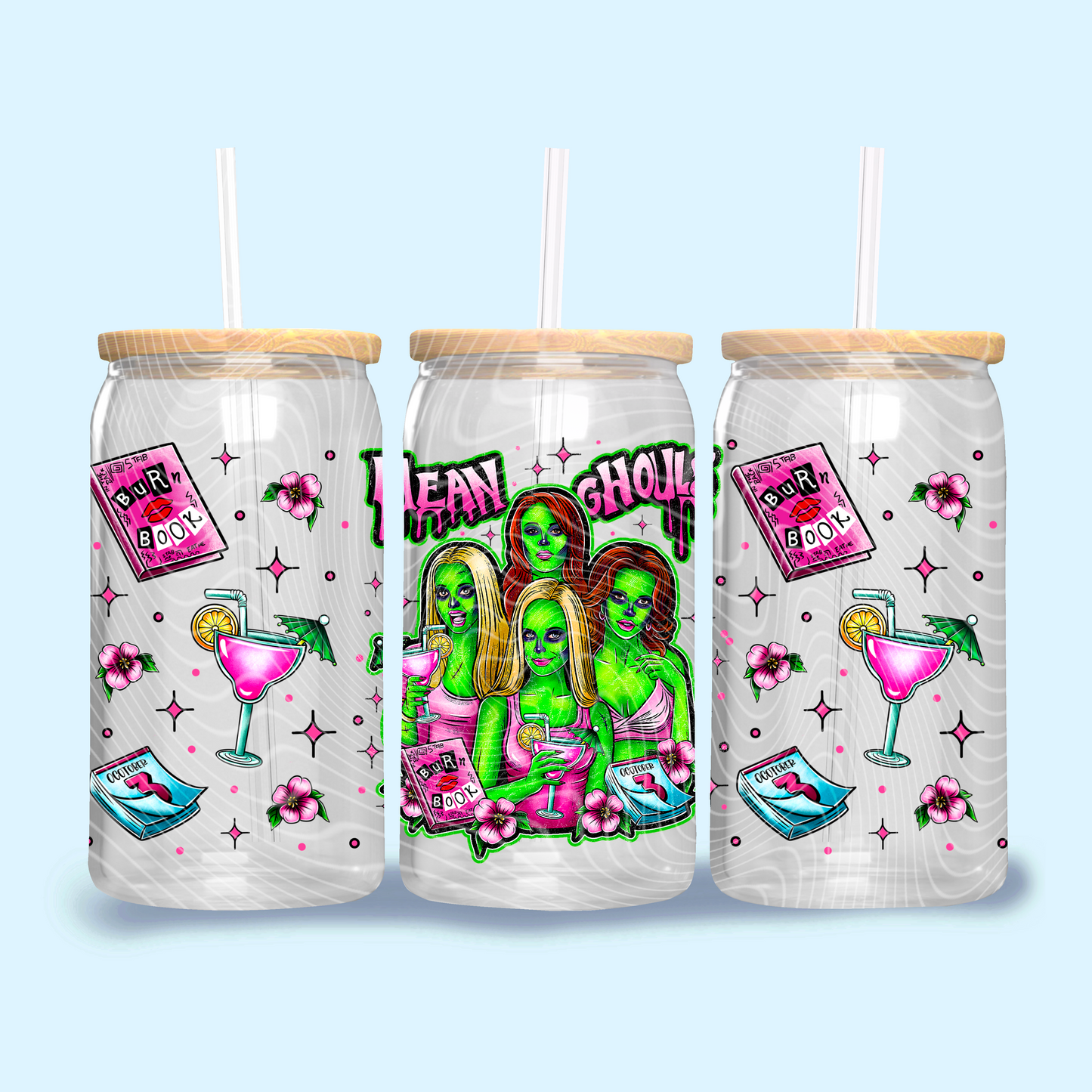 Mean ghouls - UV dtf wrap 16oz libbey : GD