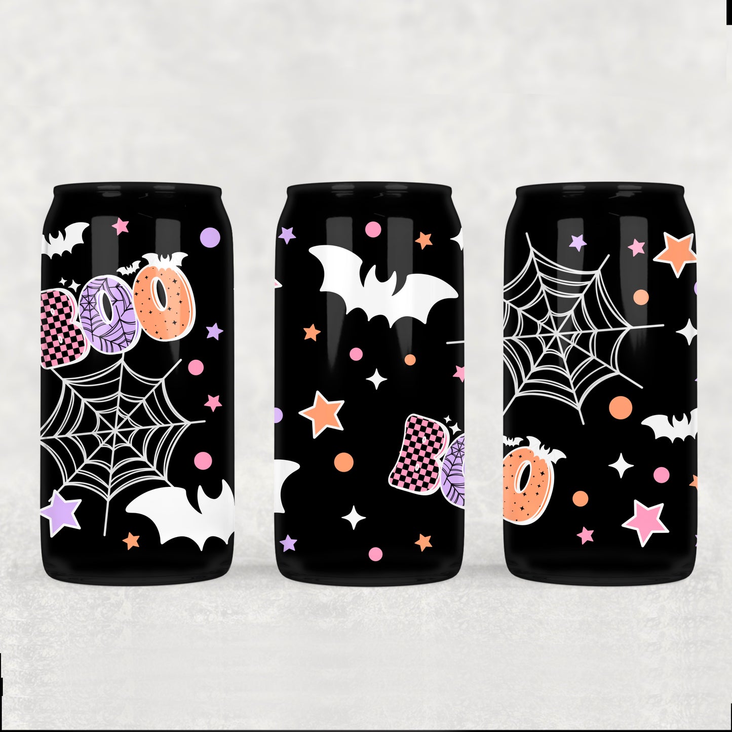 Girly BOO! white - UV dtf wrap 16oz libbey : CSC