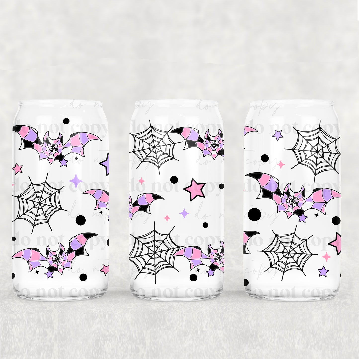 Girly bats - UV dtf wrap 16oz libbey : CSC