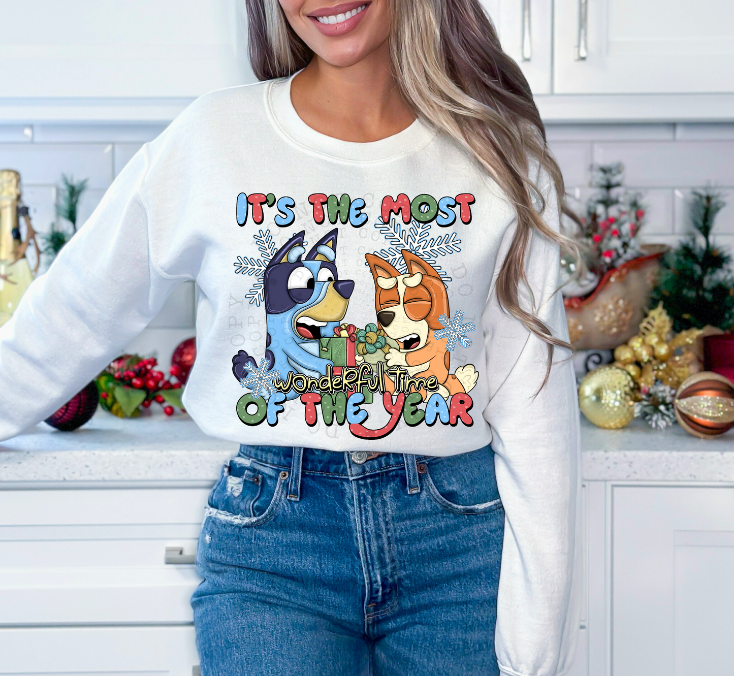 Blue dog the most wonderful time of the year - DTF TRANSFER (Throwback Throwdown Collab)