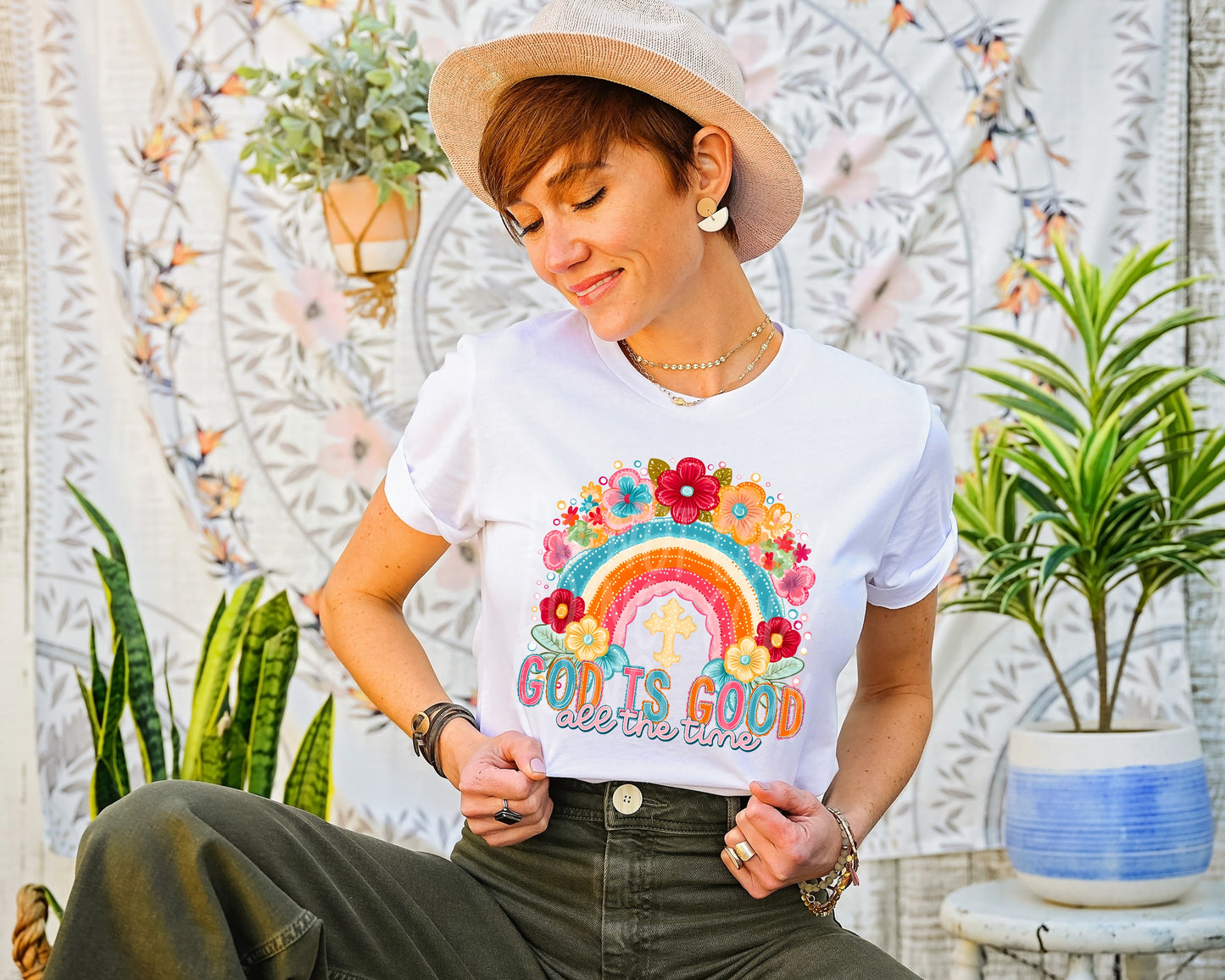 God is good all the time. Floral - DTF TRANSFER (PHDC F25)