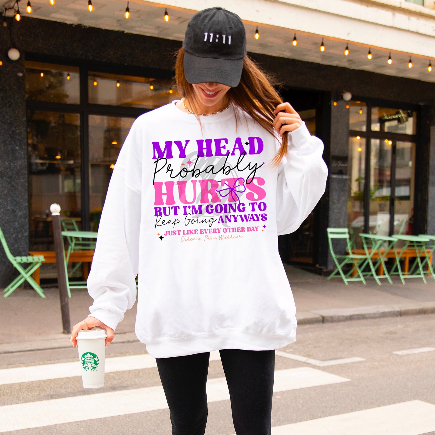 My head probably hurts blk - DTF TRANSFER (Invisible illness Collab)