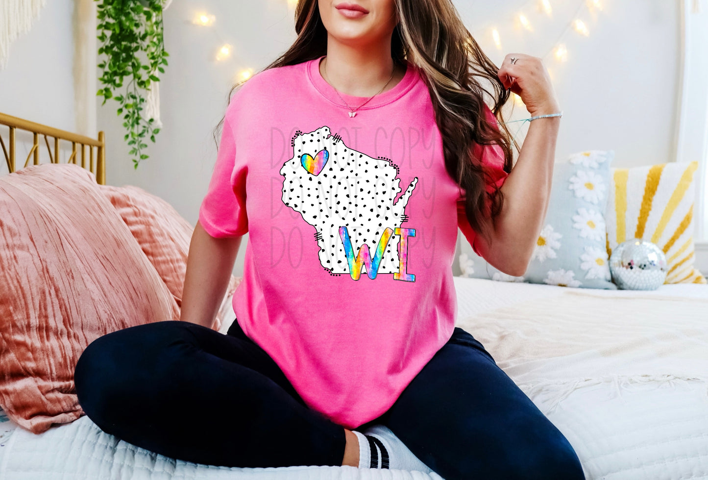 Dalmatian dots state names - pick your state! DTF TRANSFER (TED)