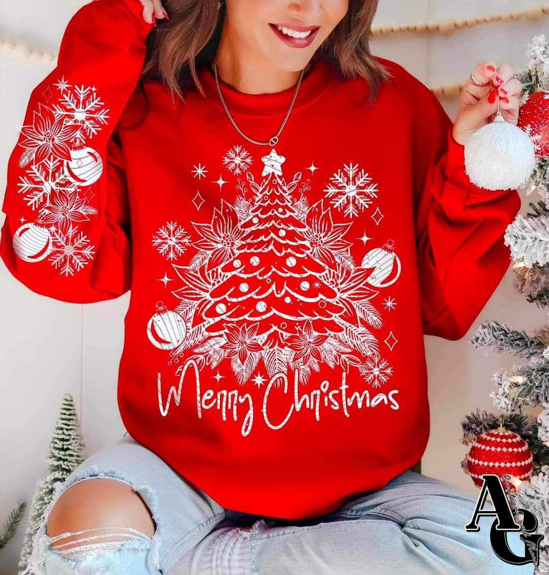 Merry Christmas white- DTF TRANSFER ONLY (AGCM oct24)