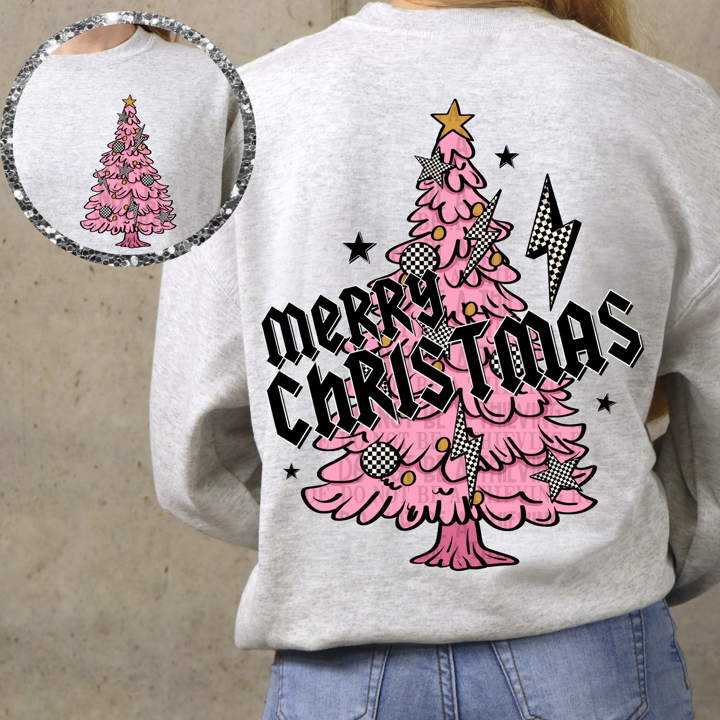 Pink merry Christmas - DTF TRANSFER (SCRLW)