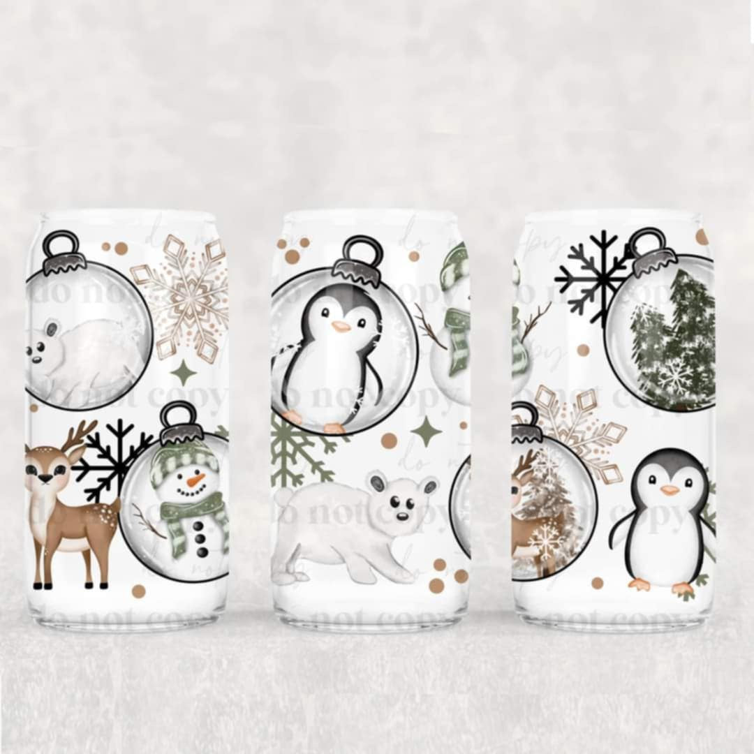 Polar friends ornaments - UV dtf wrap 16oz libby -(CSC/T)