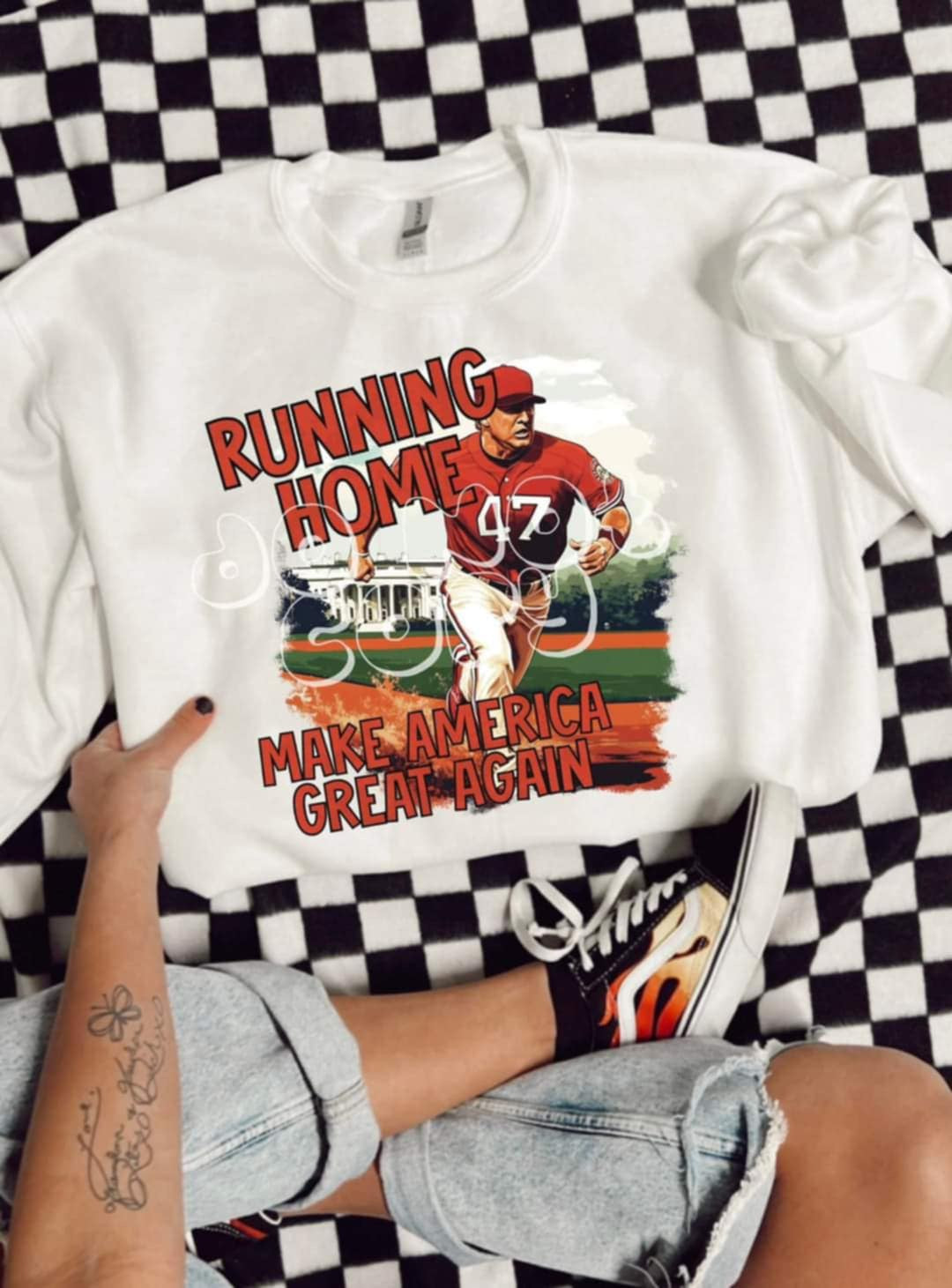 running home- DTF TRANSFER (MAGA Collab)