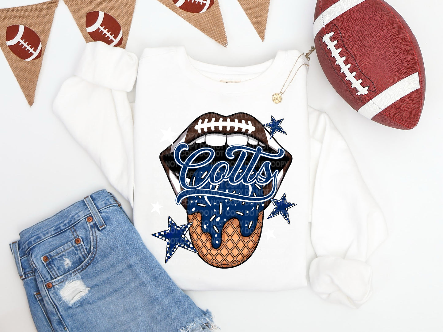 Colts Ice Cream Drip Tongue - DTF TRANSFER (SCG AUG25)