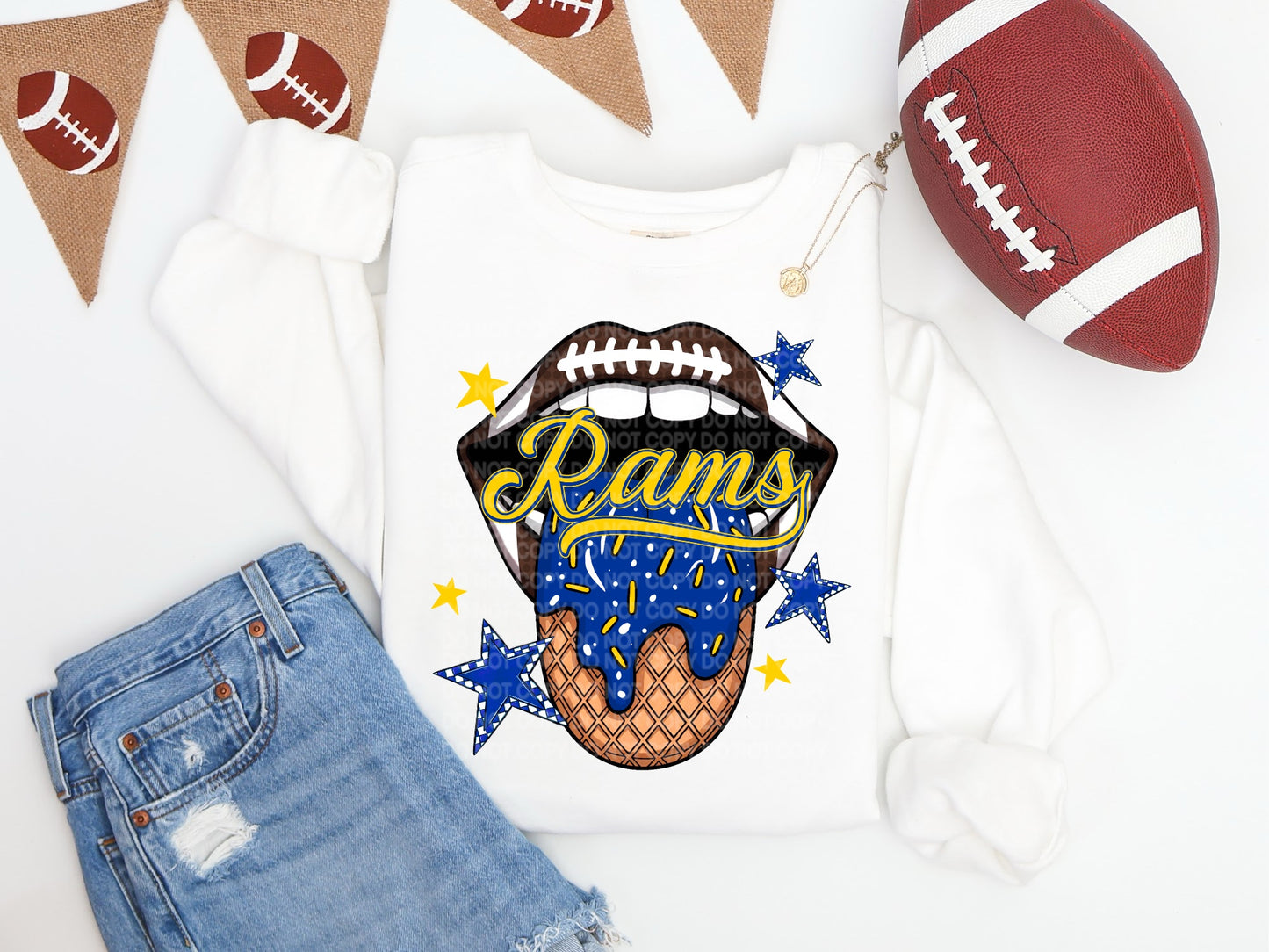 Rams Ice Cream Drip Tongue - DTF TRANSFER (SCG AUG25)