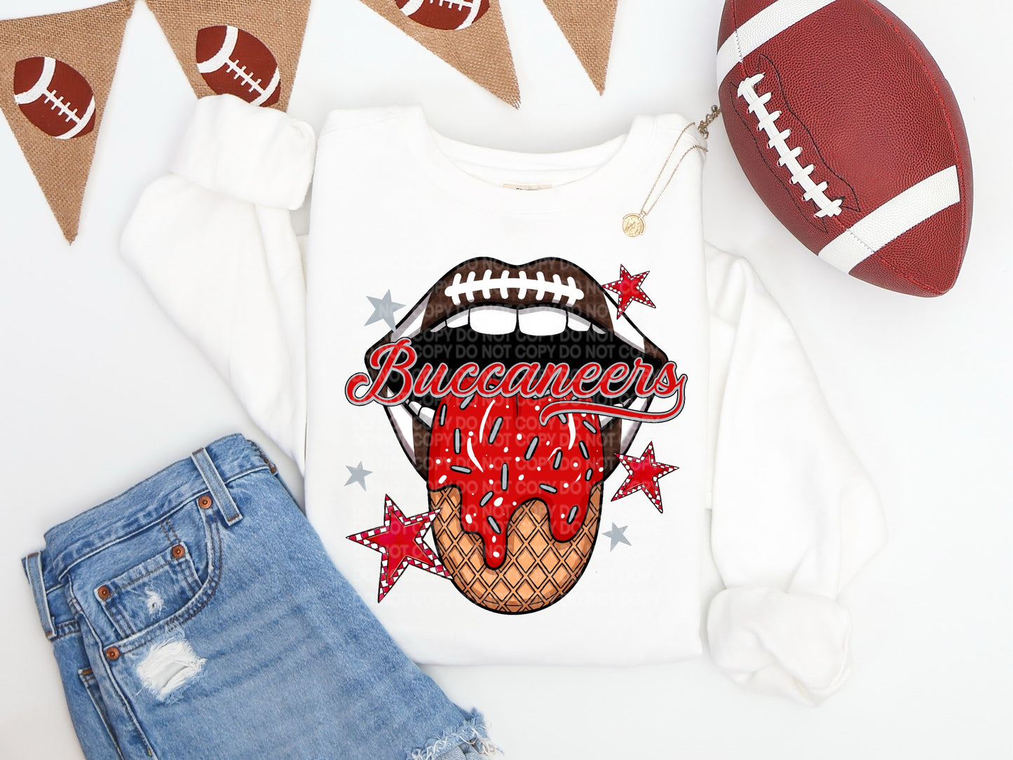 Buccaneers Ice Cream Drip Tongue - DTF TRANSFER (SCG AUG25)
