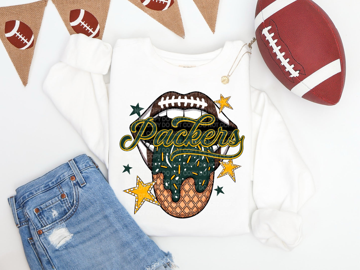 Packers Ice Cream Drip Tongue - DTF TRANSFER (SCG AUG25)