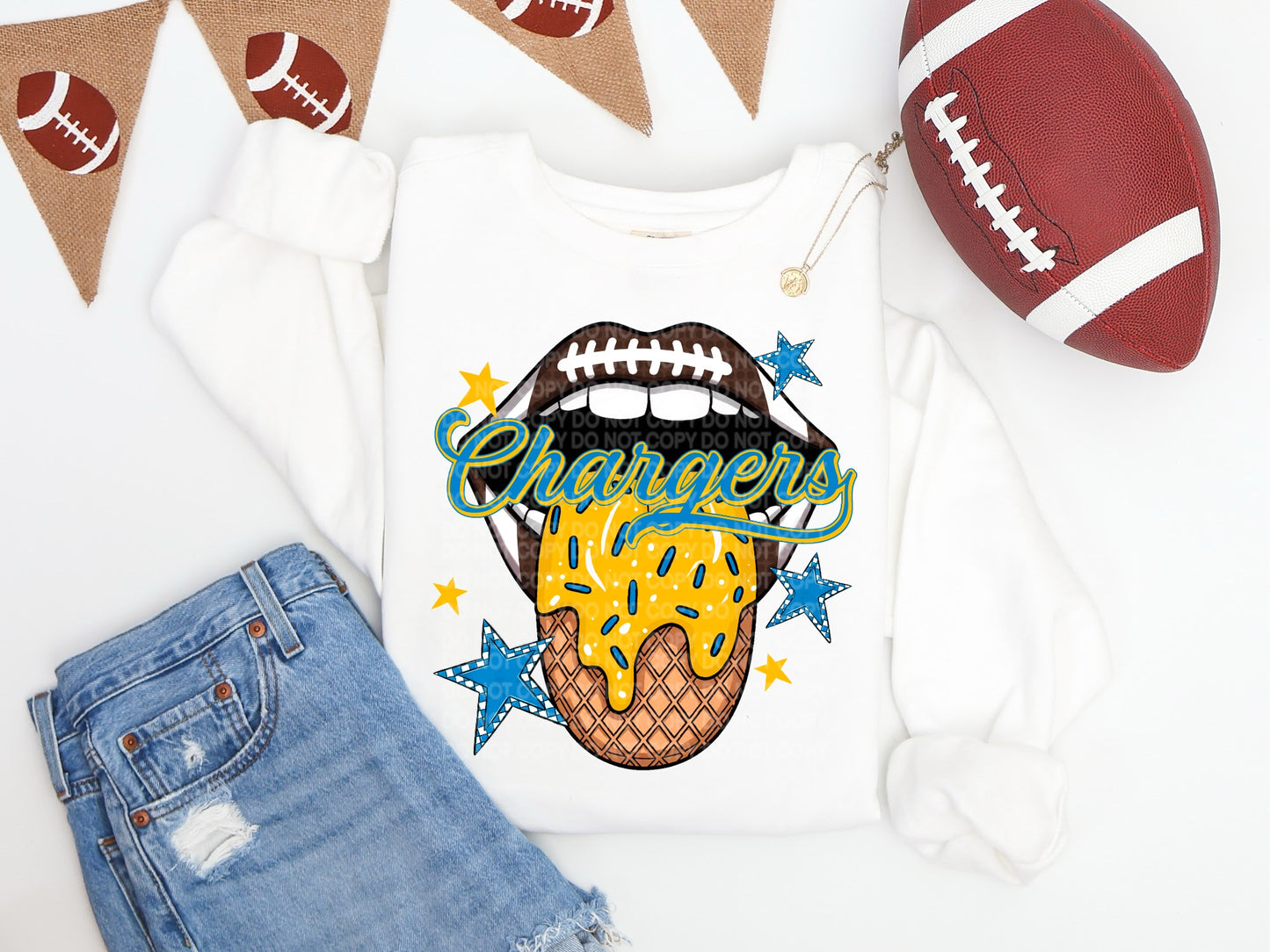 Chargers Ice Cream Drip Tongue - DTF TRANSFER (SCG AUG25)