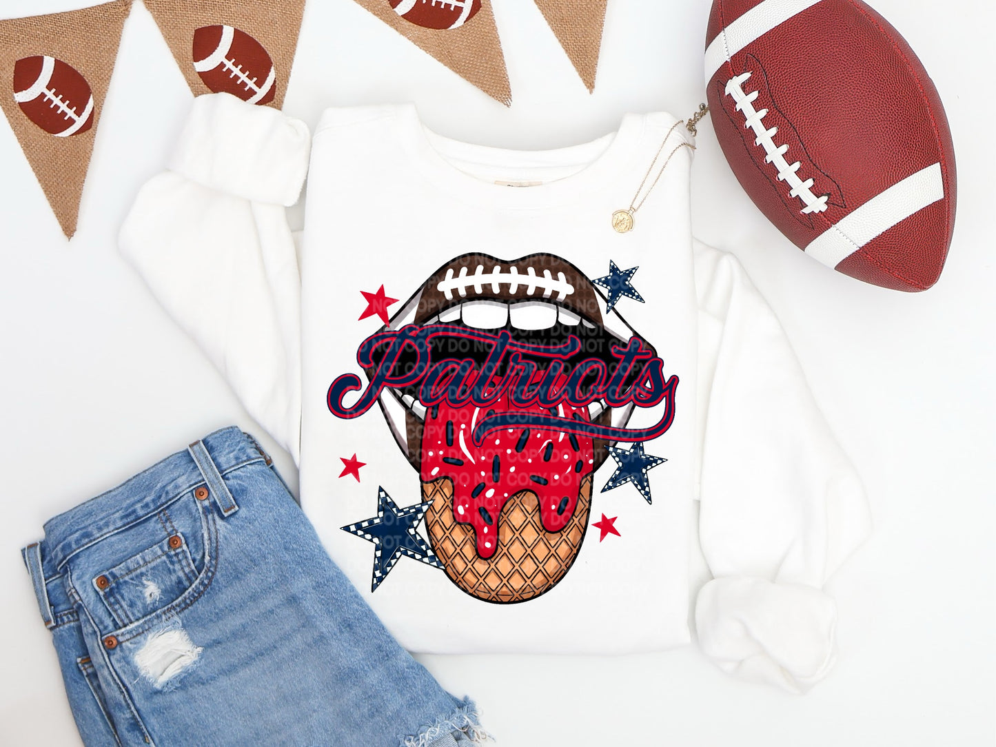 Patriots Ice Cream Drip Tongue - DTF TRANSFER (SCG AUG25)