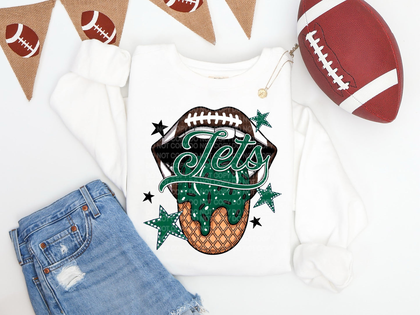 Jets Ice Cream Drip Tongue - DTF TRANSFER (SCG AUG25)