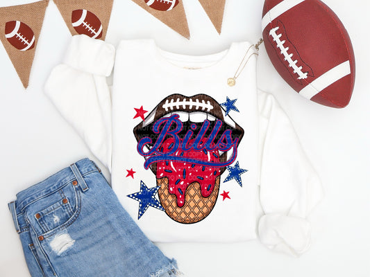 Bills Ice Cream Drip Tongue - DTF TRANSFER (SCG AUG25)