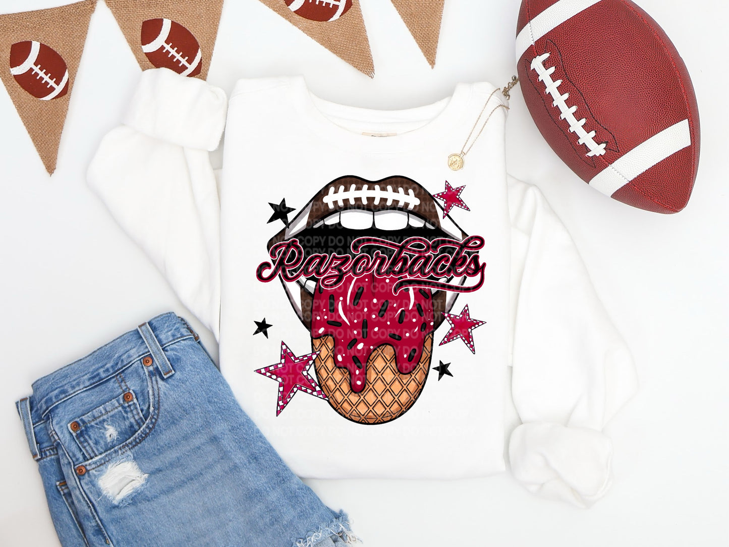 Razorbacks Ice Cream Drip Tongue - DTF TRANSFER (SCG AUG25)