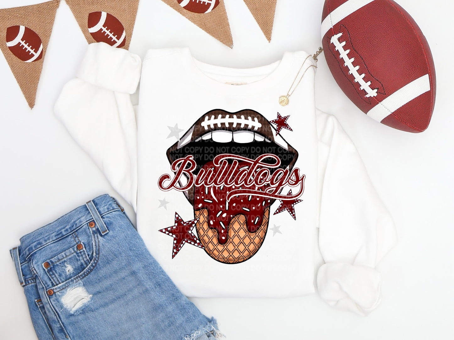 Maroon Bulldogs Ice Cream Drip Tongue - DTF TRANSFER (SCG AUG25)